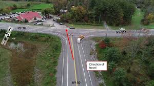 Image showing limousine's direction of travel and accident location. Source: NTSB