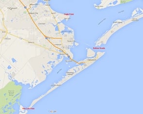 Lower Bay and Mid-Bay Solutions. Image credit: Map data ©2015 Google.