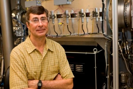 James Kolodzey in his lab at the University of Delaware.