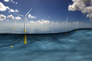 The windfarm will cover four square kilometers at a water depth of 95-120 meters. Image credit: Statoil.