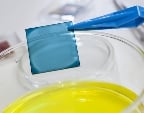Polymer film on a glass substrate before immersion in a polyoxometalte solution. Credit: Christopher Moore/Georgia Tech