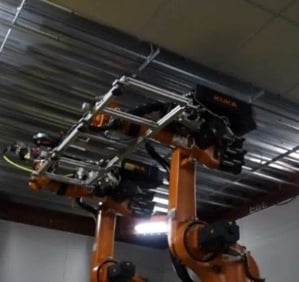 Robo-Buddy work on a ceiling panel. Source: Shimizu