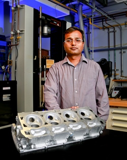 Researchers are using high-performance computing to speed development of high-temperature alloys for automotive cylinder heads. Image credit: ORNL.