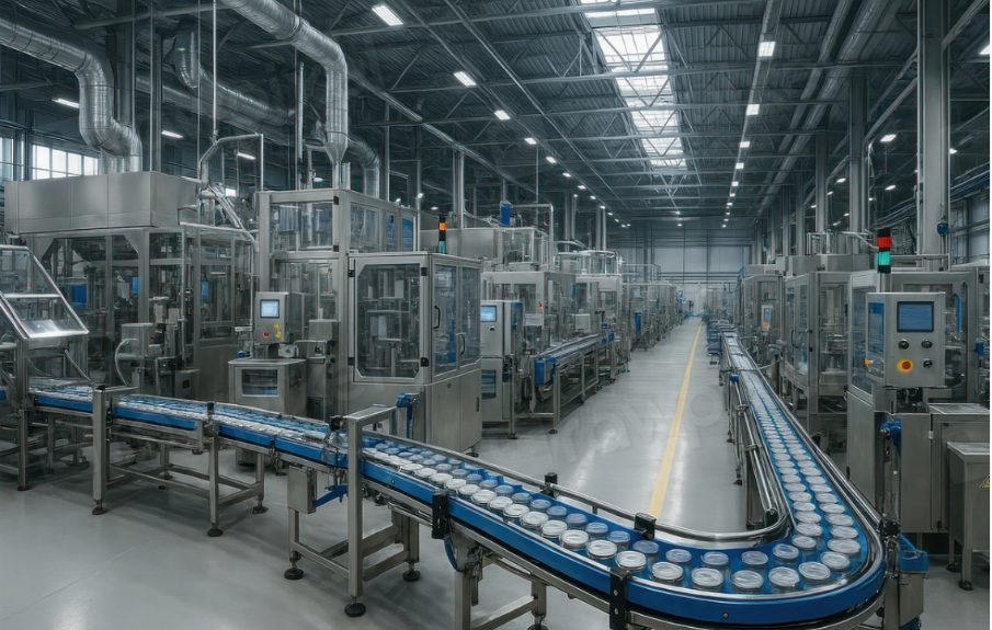 Automated production line and control interface within a modern food processing facility. Source: Raw Pixel