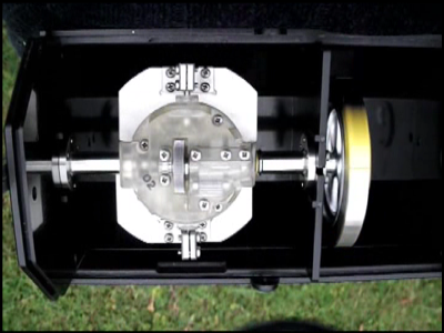 The essential working parts are sealed inside a housing pierced only by the wires that carry the electric current.