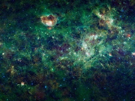This mosaic of the Milky Way galaxy from NASA's Wide-field Infrared Survey Explorer shows areas of interstellar space where nebulas are forming into new stars. Source: NASA