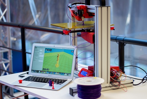 A fused filament fabrication 3D printer. 