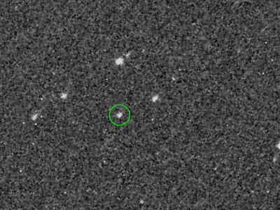 Bennu is visible in motion against a backdrop of stars in the constellation Serpens in OSIRIS-REx’s first images of the asteroid taken with its PolyCam camera on August 17. Source: NASA/Goddard/University of Arizona