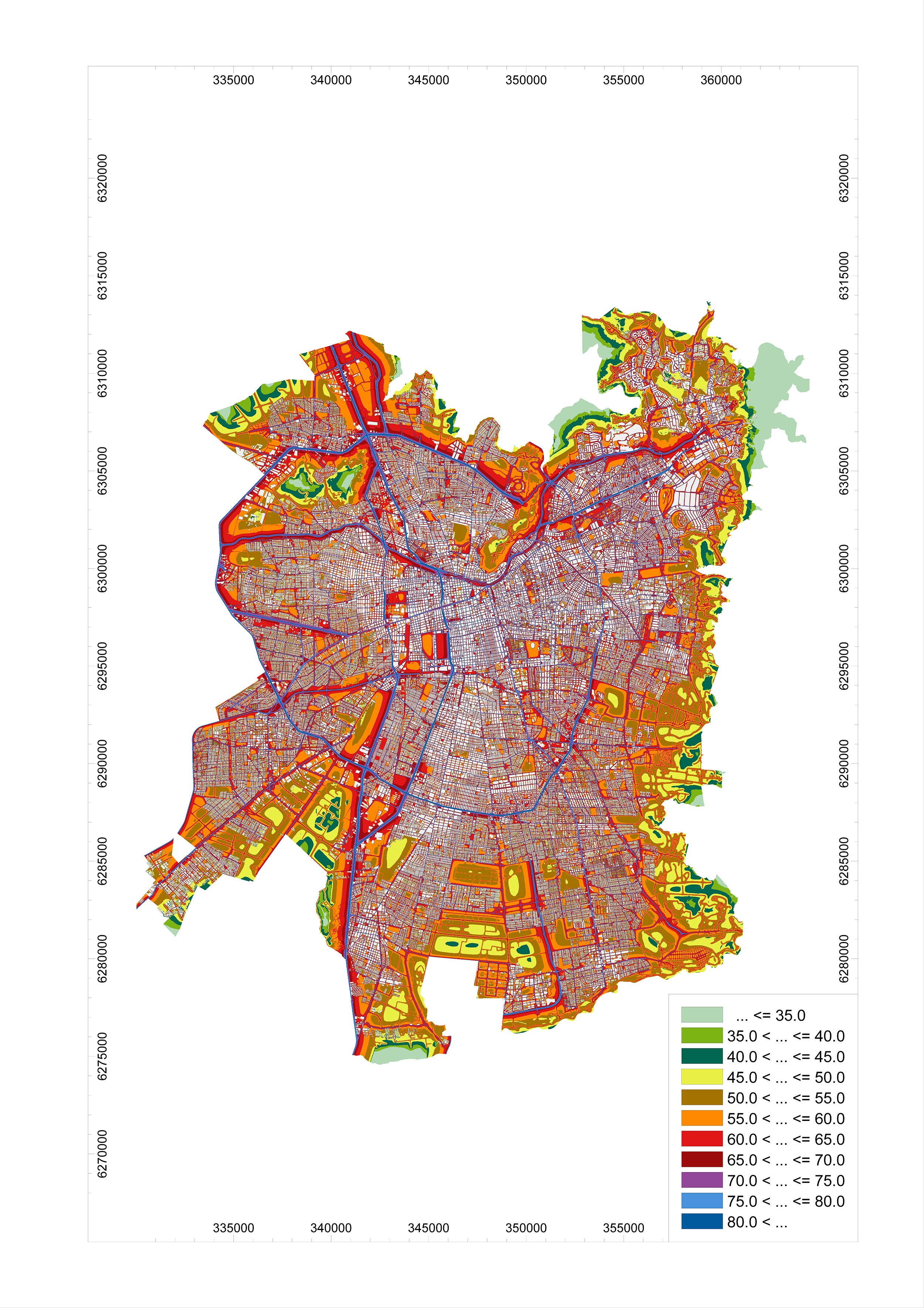 Figure 1: Daytime noise map of Chile. Source: Convergence Instruments