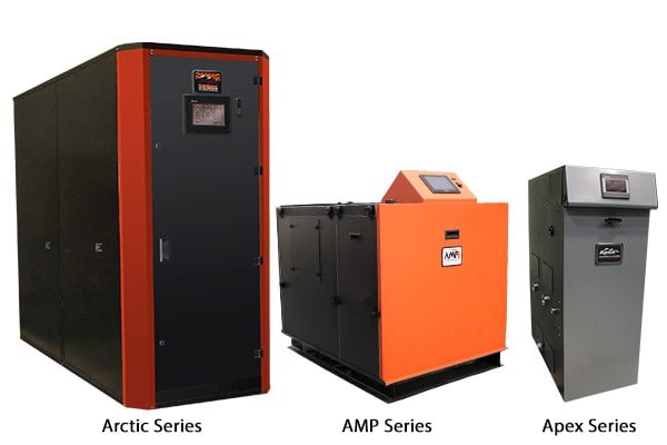 Figure 7. Arctic series (1,000 to 6,000 mbh) and AMP series (1,000 to 4,000 mbh) boilers. Source: Thermal Solutions