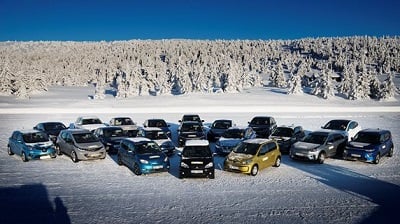 Twenty popular EVs were tested in Norwegian winter conditions. Source: Norwegian Automobile Federation