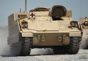 The vehicle weighs 75,000-80,000 lbs. and can sustain speeds of 34-38 mph. Image credit: U.S. Army.