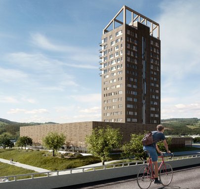 Artist's view of the Mjos Tower in Norway.