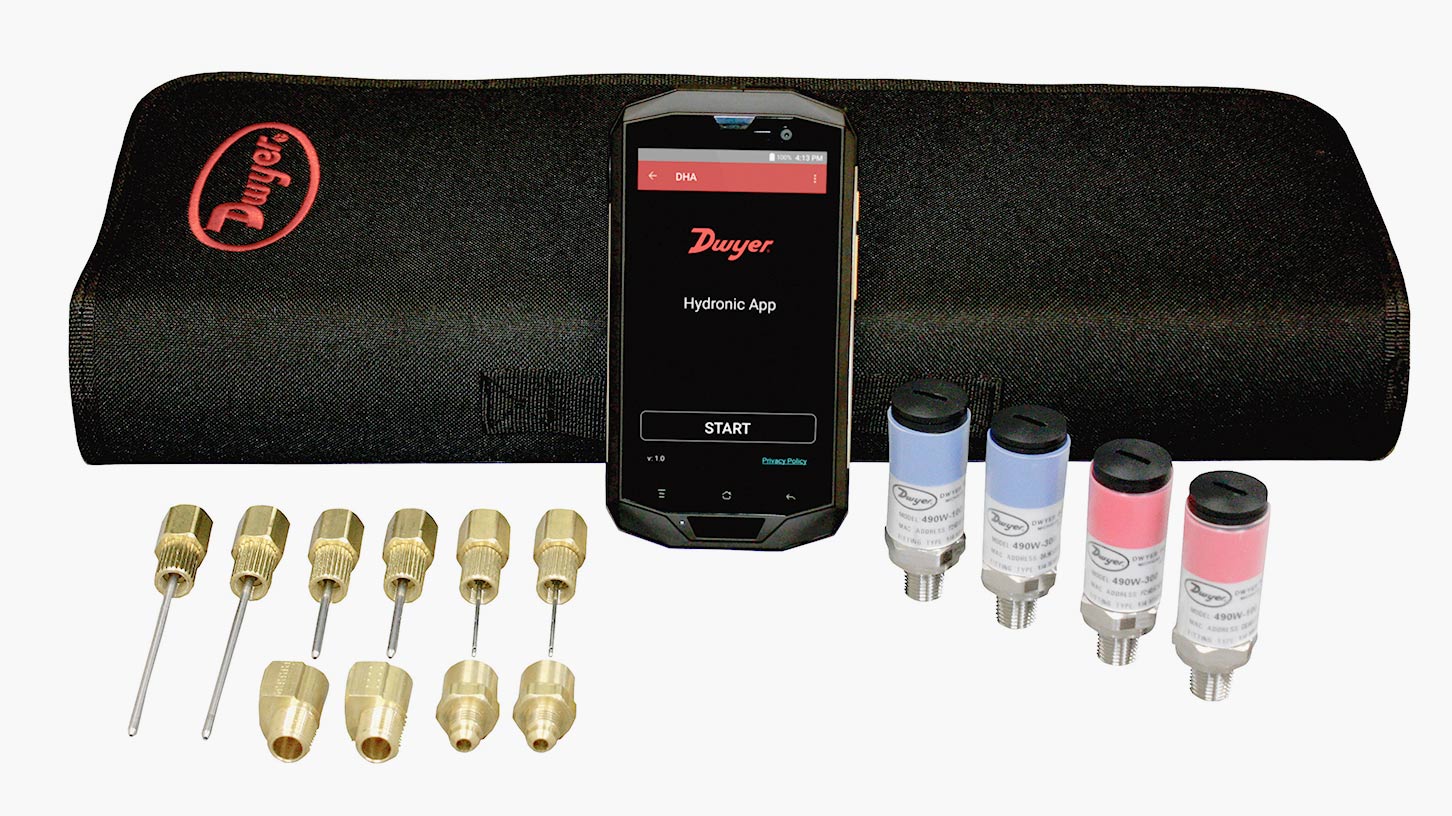 Wireless Hydronic Balancing Kit, Series 490W. Source: Dwyer Instruments Inc.