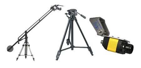 Camera jib, tripod and stainless steel bracket. Image credits: Production central, Mr. Gadget and APG vision