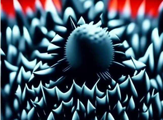 A virus on a nanostructured surface. Source: ACS Nano