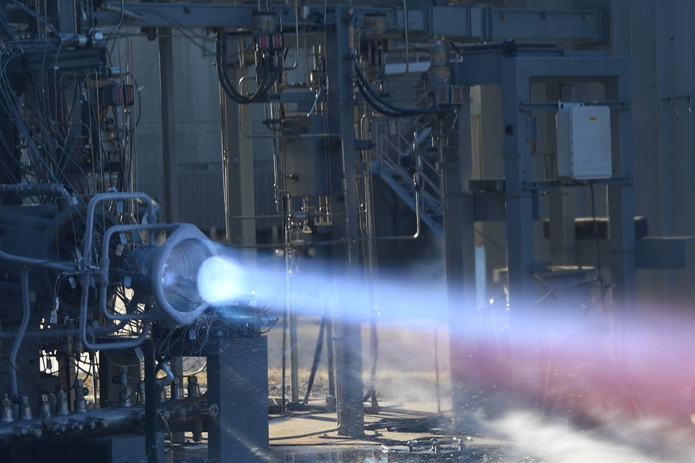 Figure 1. NASA’s hot-fire testing of rocket engine components made by additive manufacturing. Source: NASA