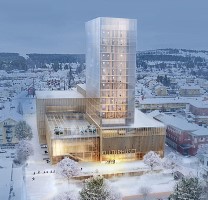 Skellefteå’s cultural centre and hotel will be the tallest timber structure in the Nordic countries. Photo by: White Arkitekter