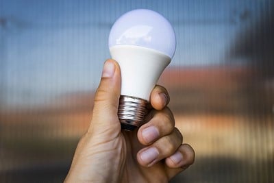 Switching to LED bulbs will emit less heat from the light, and also save energy and costs. 