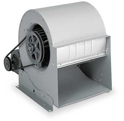 Figure 4: Typical FC centrifugal blower with a V-belt and sheaves setup.
