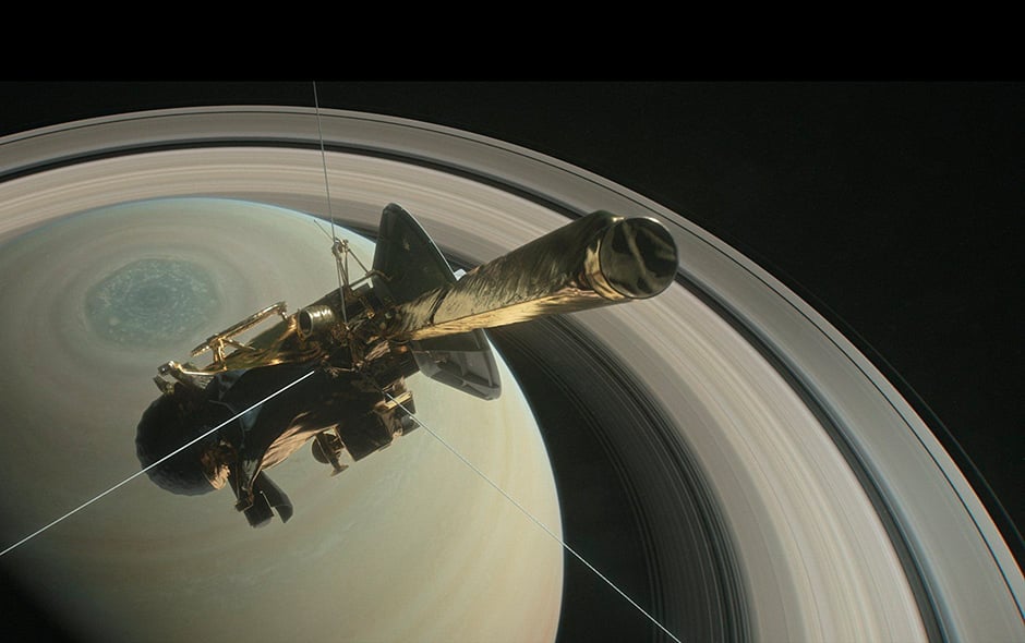 Cassini over Saturn. A depiction from NASA. Credit: NASA