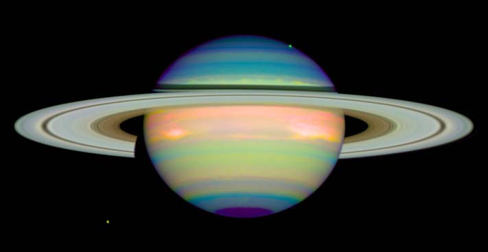 Saturn in Infrared. Infrared image of Saturn. Credit: NASA