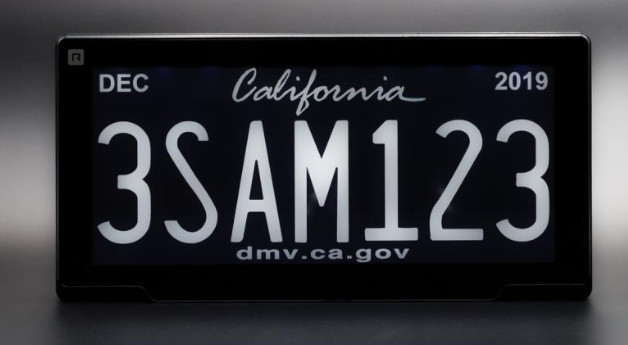 California is one of three states that have legalized the use of digital license plates. Source: Reviver