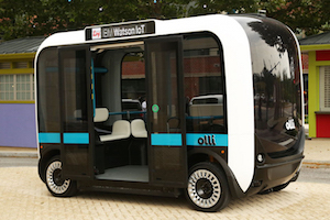 Olli is a 3D-printed electric bus capable of carrying up to 12 people. Image credit: Local Motors.