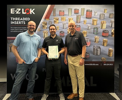 From left to right: Kyle Lindsly-Roach, director of sales and marketing, Ben Belzer, president/CEO of TCI Precision Metals/E-Z LOK and Steve Schaeper, division manager. Source: E-Z LOK