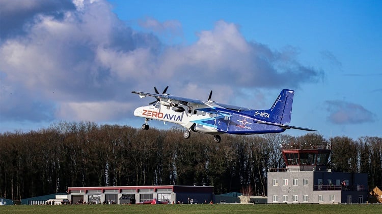 The 19-seat demonstrator completed its first test flight powered with a hydrogen-electric engine. Source: ZeroAvia