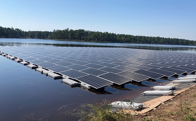 The largest floating photovoltaic system in the southeastern U.S. will provide carbon-free on-site energy at Fort Bragg, North Carolina. Source: U.S. Army