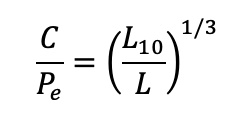 Equation 6: Bearing dynamic capacity.