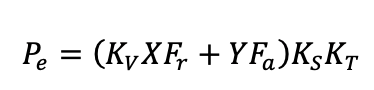 Equation 5: Equivalent dynamic bearing load.