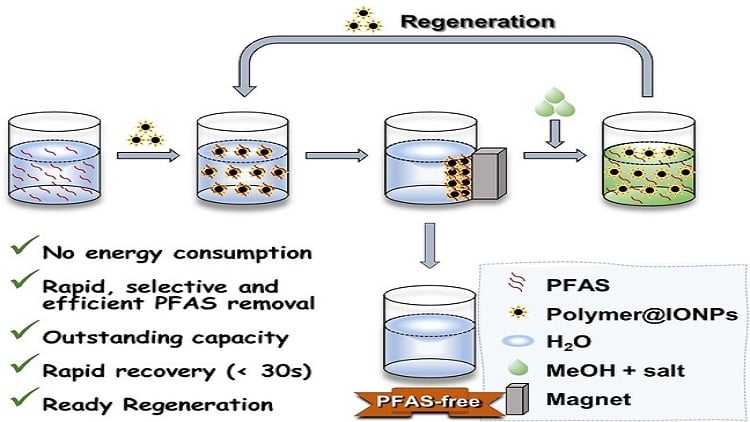 A magnetic means of capturing waterborne PFAS