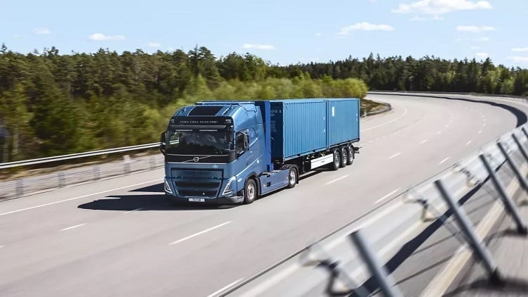 Hydrogen fuel cell trucks are being tested. Source: Volvo Trucks