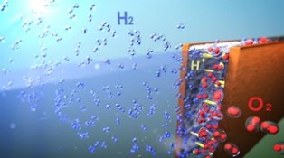 Researchers were able to perform water electrolysis without using the expensive membrane placed between the electrodes in conventional systems. Image Source: EPFL/Jamani Caillet