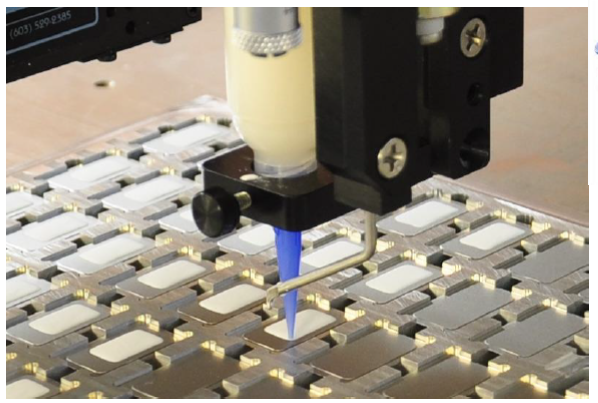 Figure 1: Automated printing of zeolite/PdO getters. Source: Hermetic Solutions Group