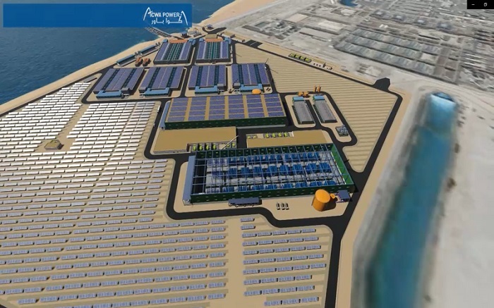 The facility currently supplies 100 million gallons/day of desalinated water to the Abu Dhabi water supply network. Source: ACWA Power