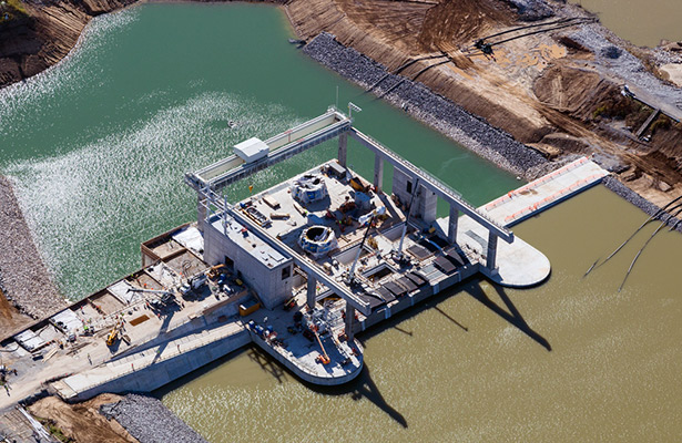 The Smithland hydroelectric project under construction in November 2015. Credit: AMP-Ohio