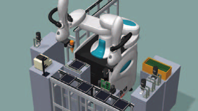 A duAro dual-arm SCARA robot in a screw fastening application. Credit: Kawasaki Robotics