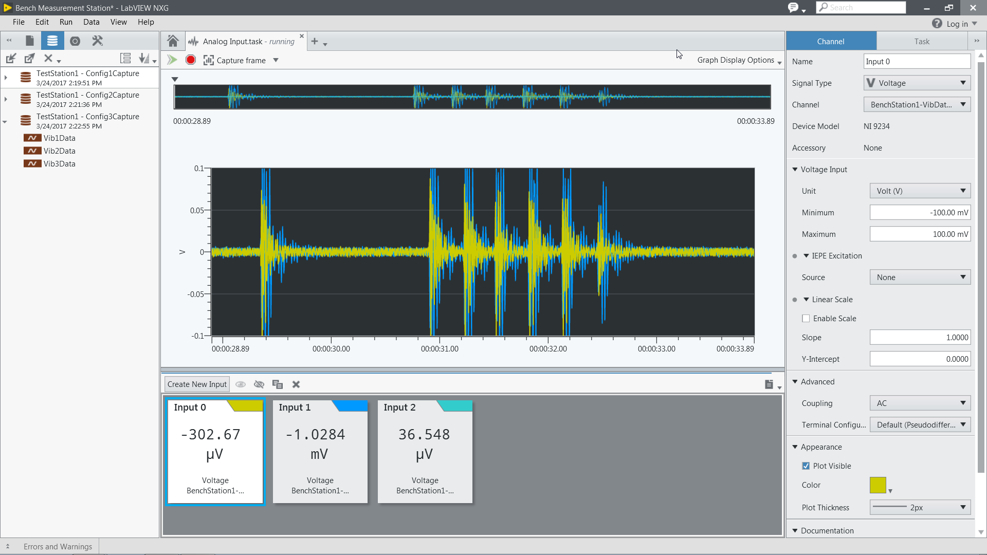 Figure 4: LabVIEW NXG provides tools you can use to instantly capture snapshots from virtually anywhere in the environment and manage your project&rsquo;s data sets in one common repository.