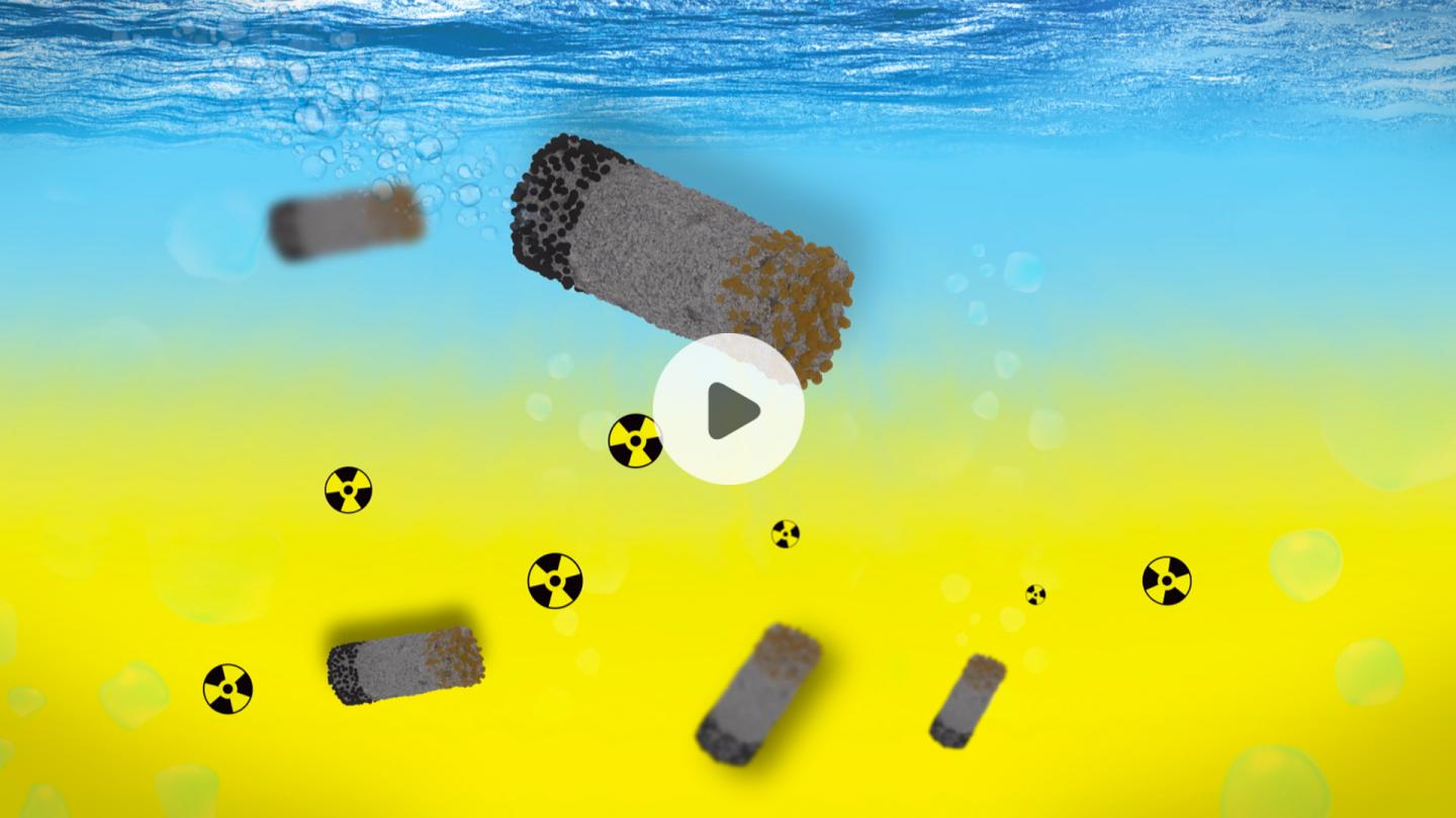 Tiny, self-propelled robots could someday be used to clean up radioactive waste. (Source: American Chemical Society)