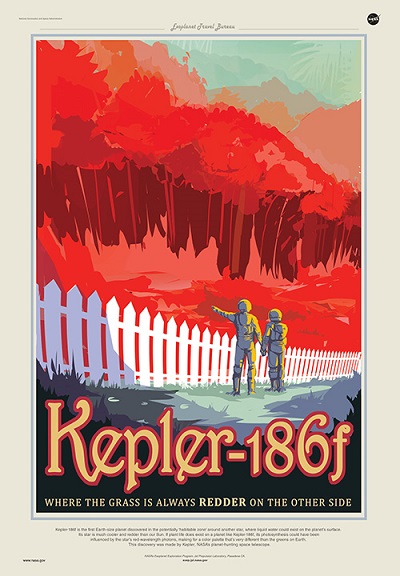 Travel poster for Kepler-186f. Source: NASA
