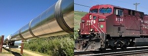 For longer distances and larger volumes of oil and bitumen, pipelines are more efficient and less polluting than rail. Image credit: University of Alberta.