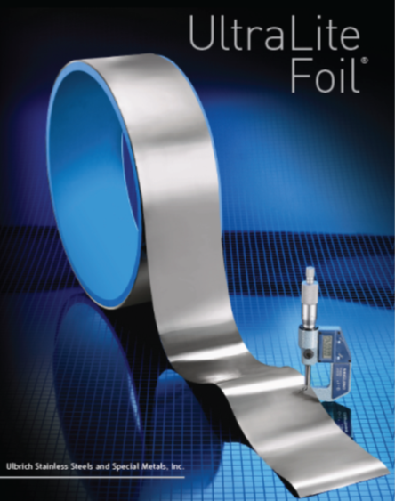 Figure 6: Cold roll stainless steel UltraLite® foil with a thickness down to 0.00039 inches (0.01 mm). Image credit: Ulbrich