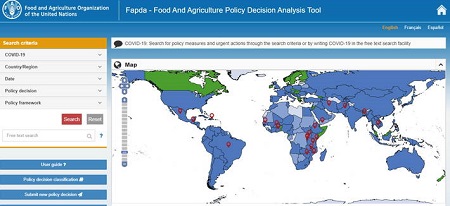 The FAPDA platform allows countries to share policies and actions and to rapidly search for ideas from their peers. Source: FAO