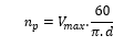 Pinion maximum RPM equation 1.