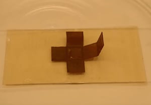 The material reacts to light, can remember its shape as it folds and unfolds and can heal itself when damaged. Image credit: WSU.