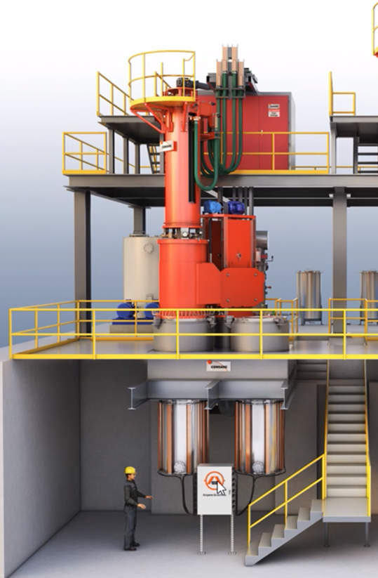 Figure 1. A Consarc VAR furnace with VARmetric sensors. Source: Inductotherm