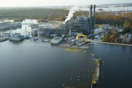 Duke Energy photo of its flooded 625 MW power plant.